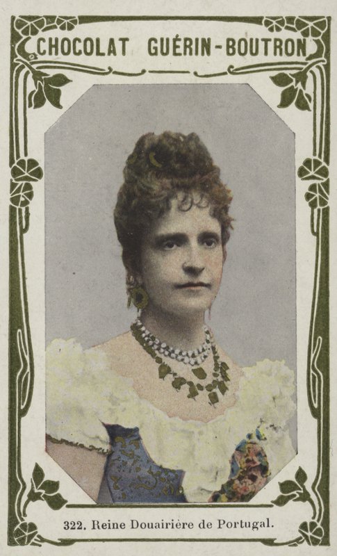 Reine Douairiere de Portugal (färgad bild) av French School