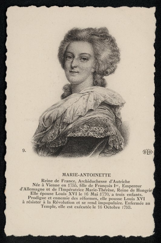 Drottning Marie-Antoinette (litografi) av French School