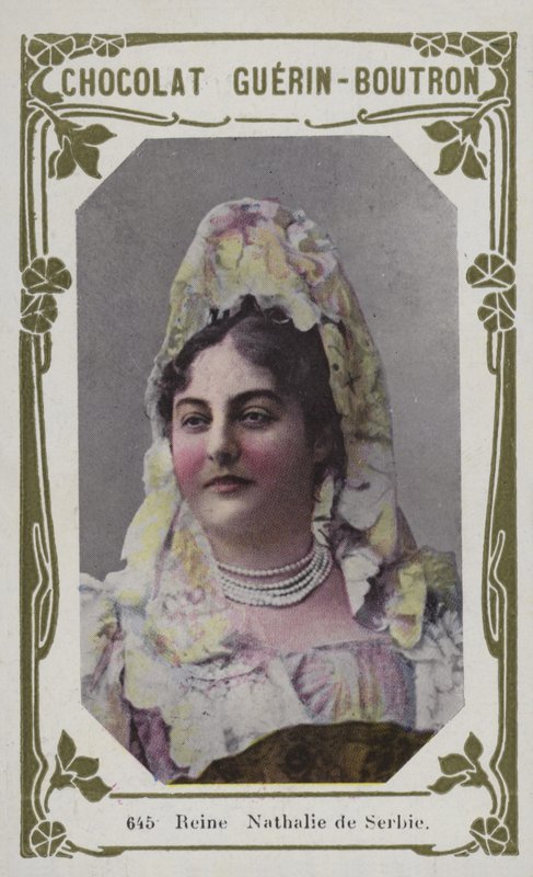 Drottning Nathalie av Serbien (färgad bild) av French School