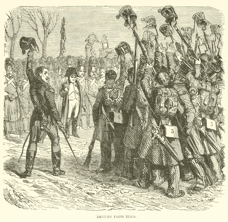 Retur från Elba (gravyr) av French School
