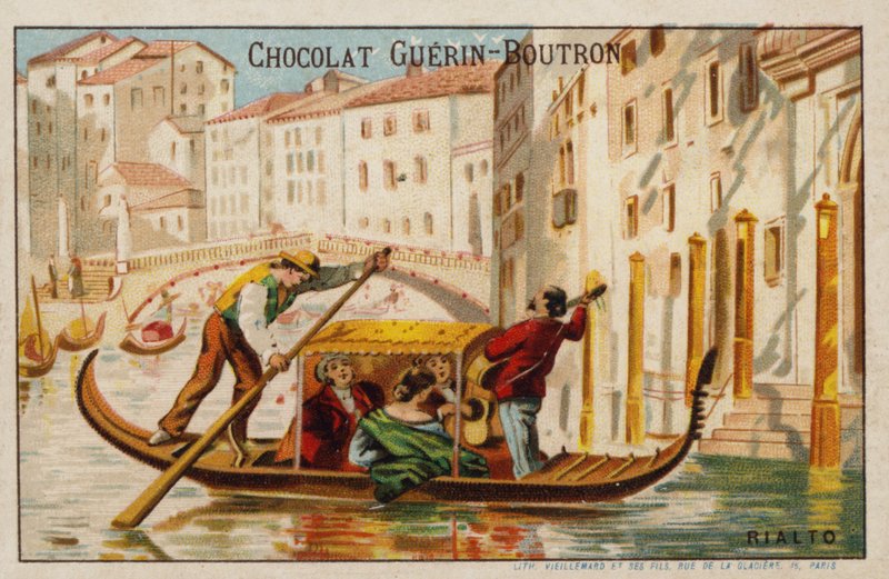 Rialtobron, Venedig (chromolitho) av French School