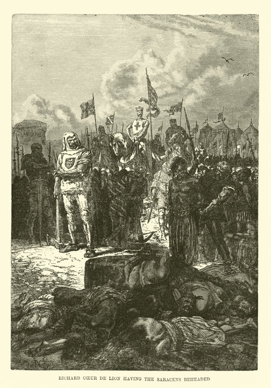 Richard Coeur de Lion får saracenerna halshuggna av French School
