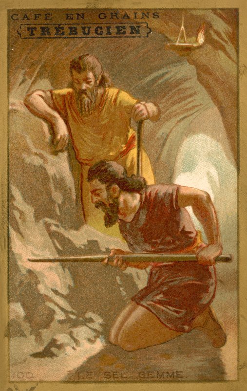 Stensalt (chromolitho) av French School