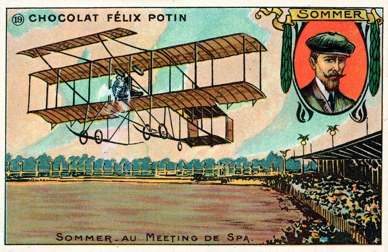 Roger Sommer flyger på Spa Aviation Meeting, Belgien av French School