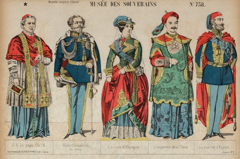 Royalty (färgad gravyr) av French School