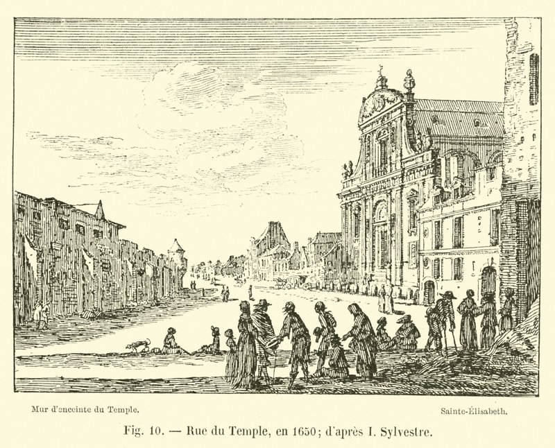 Rue du Temple, år 1650; efter I Sylvester av French School