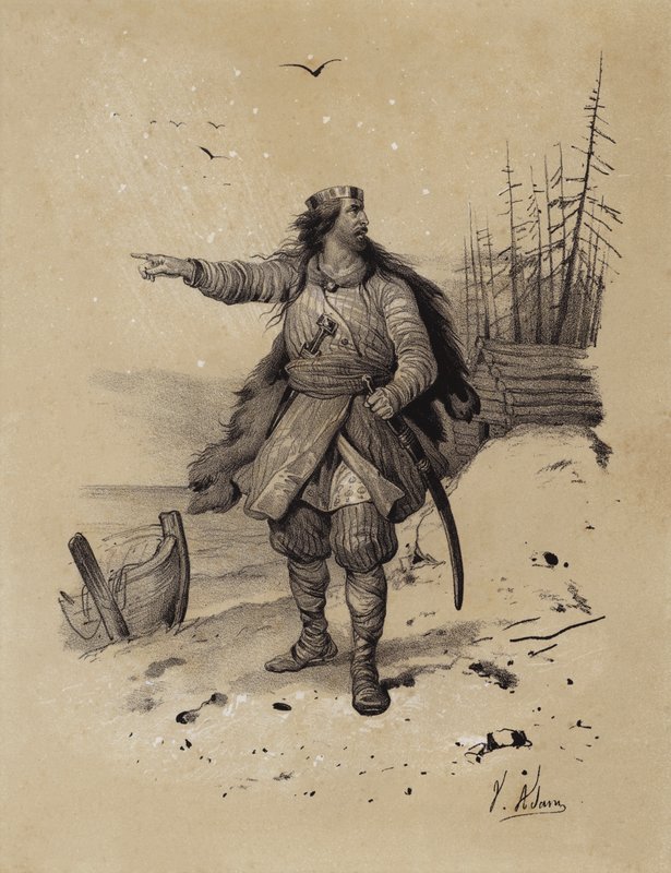 Rurik, grundare av det ryska imperiet, 862 (litho) av French School