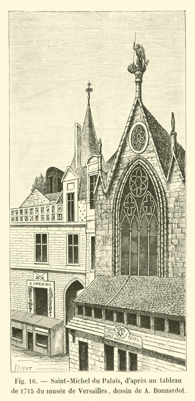 Saint-Michel du Palais, efter en målning från 1715 i Versailles-museet, teckning av A Bonnardot av French School