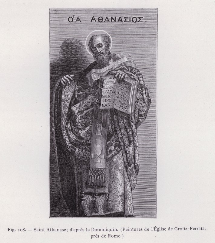 Sankt Athanasius; efter Dominichino, målningar av kyrkan Grotta-Ferrata, nära Rom (gravyr) av French School