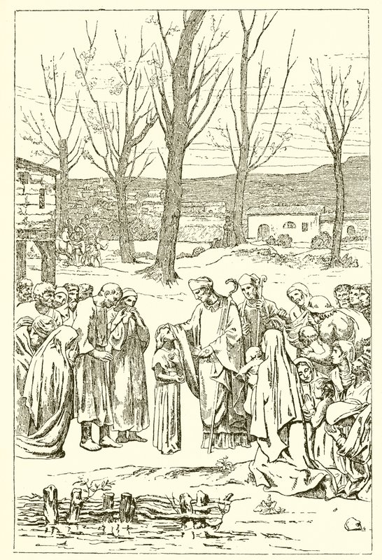 Saint Germain och Genevieve av French School