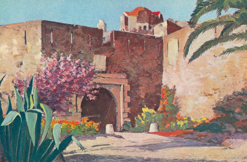 Saint Tropez: Citadellet (färglitografi) av French School