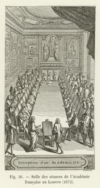 Sessionsrum för Franska Akademien vid Louvren, 1673 av French School