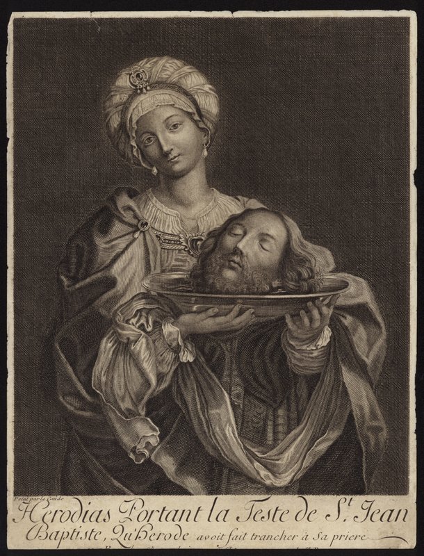 Salome bär huvudet av Johannes Döparen på en tallrik av French School
