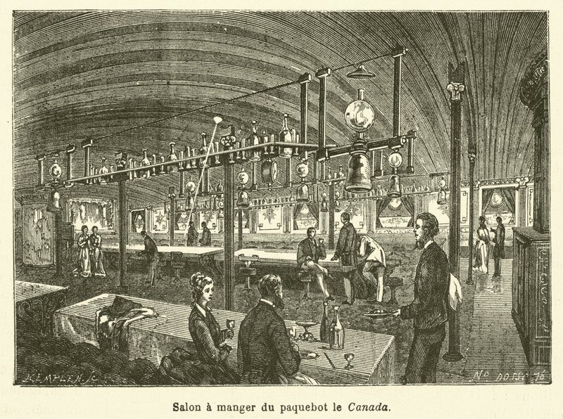 Matsal i liner Kanada (gravyr) av French School
