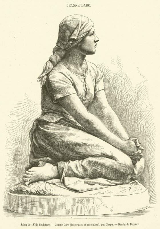 Salong 1872, Skulptur, Jeanne Darc, inspiration och upplösning (gravyr) av French School