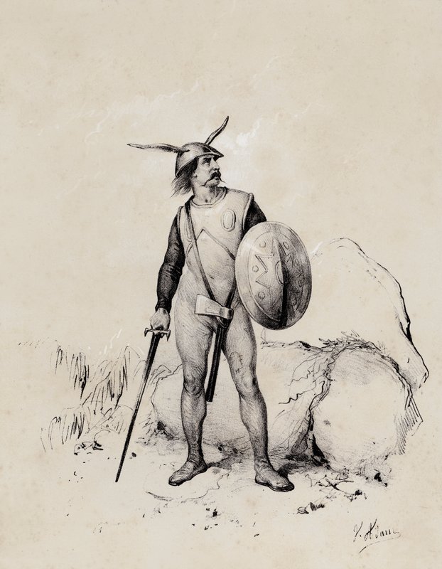 Saxon soldat, 445 (litho) av French School