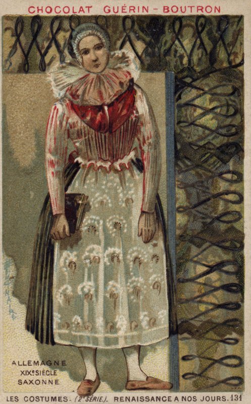 Saxisk kvinnas dräkt, Tyskland, 1800-talet av French School