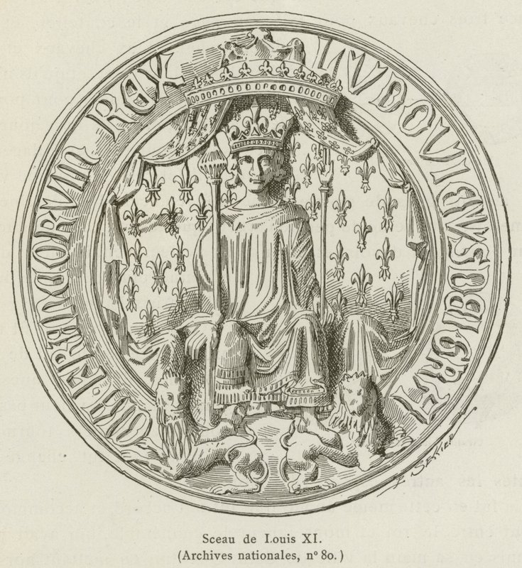 Ludvig XI:s sigill (gravyr) av French School
