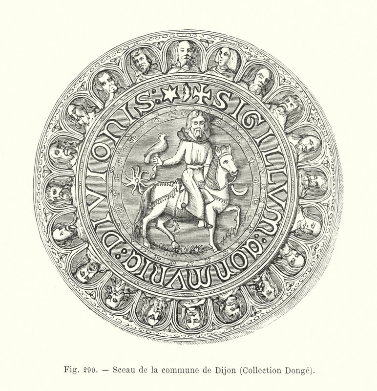 Sigill för kommunen Dijon, Collection Donge (gravyr) av French School