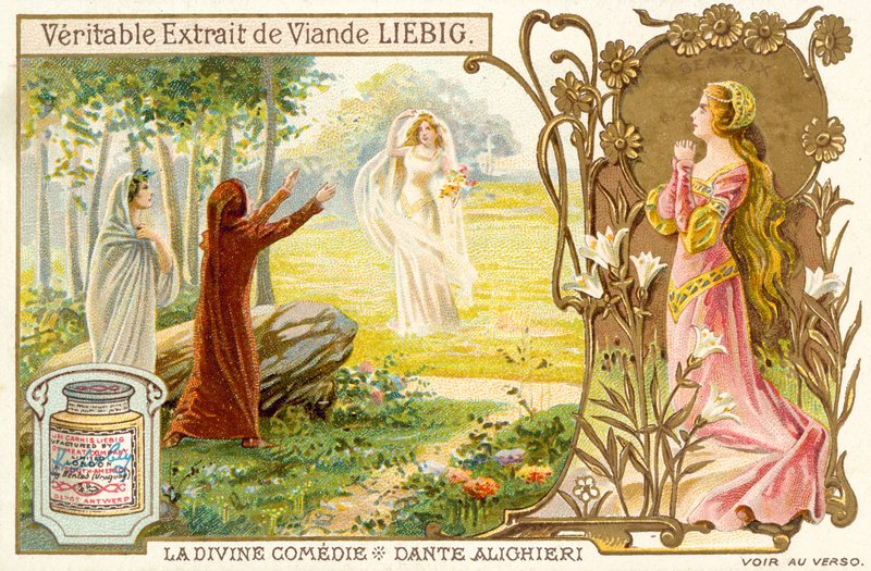 Scen från Divine Comedy, av Dante Alighieri (chromolitho) av French School
