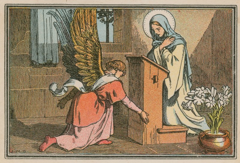 Scen ur Jesu liv (färgad gravyr) av French School