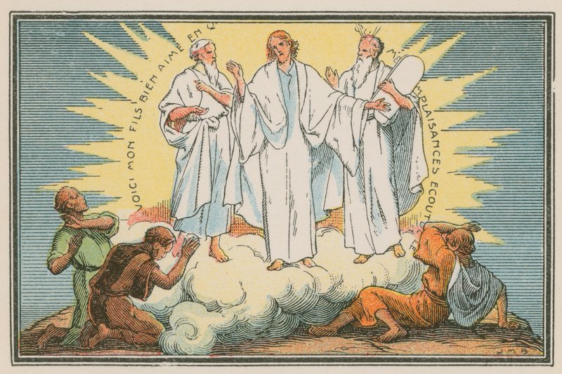 Scen ur Jesu liv (färgad gravyr) av French School