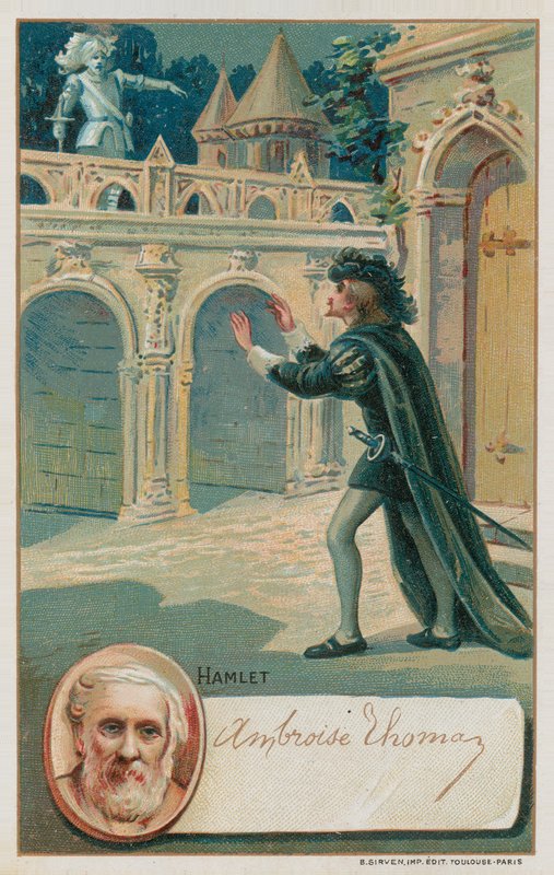 Scen från operan Hamlet av French School