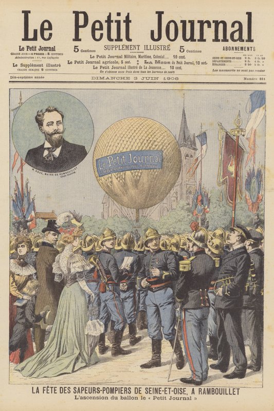 Seine-et-Oise brandkårsfest på Rambouillet, Paris (färg litho) av French School
