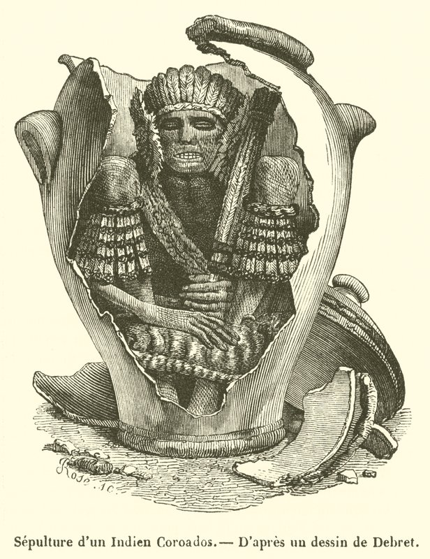 Gravyr av en Coroados-indian (gravyr) av French School