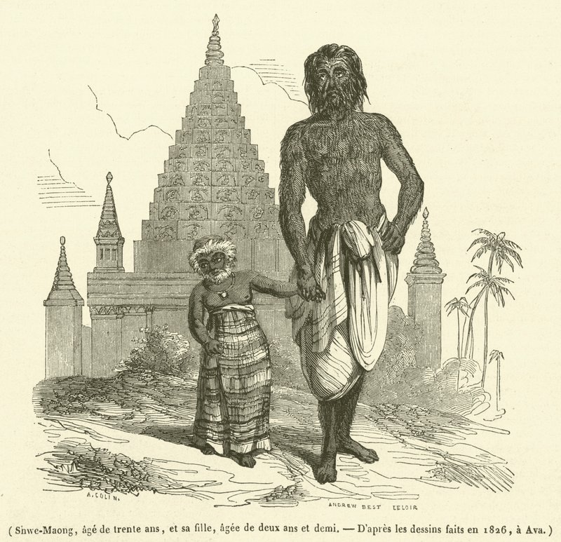 Shwe-Maung, trettio år, och hennes dotter, två och ett halvt år (gravyr) av French School