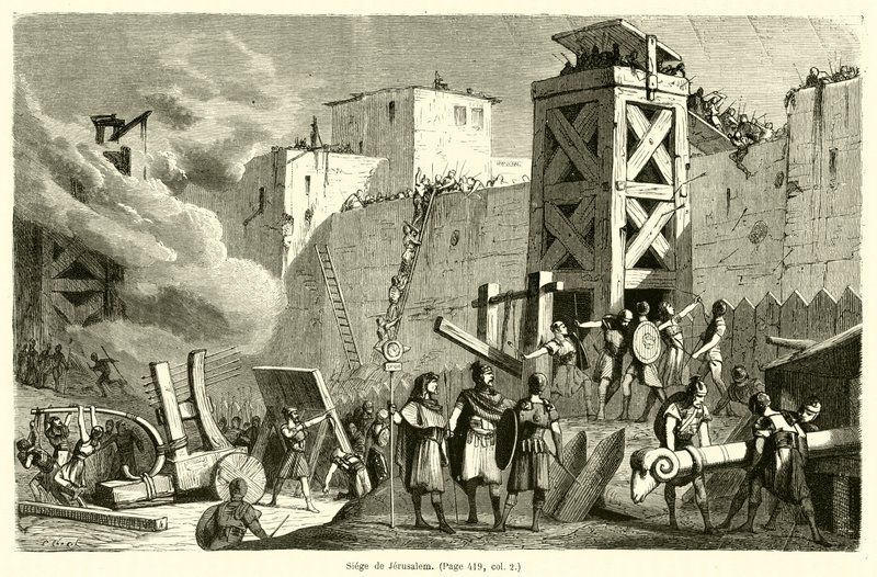 Siege de Jerusalem (gravyr) av French School