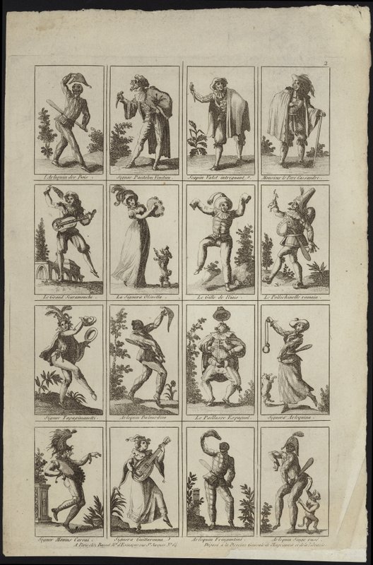 Sexton paneler föreställande figurer i kostym av French School