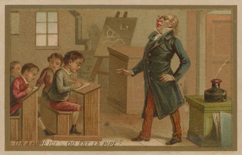 Någon har rökt här. Var är röret? av French School