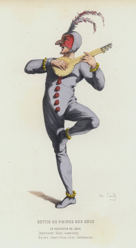 Sottie Du Prince Des Sotz (färgad gravyr) av French School