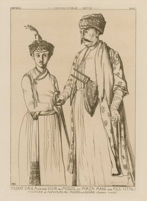Soudiat Daula, mongolernas storvesir och hans son, Mirza Mani (1774) av French School