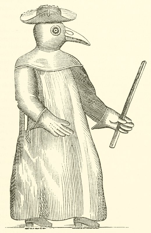 Under denna gravyr, som fungerar som frontispice till Treatise on the Plague av French School