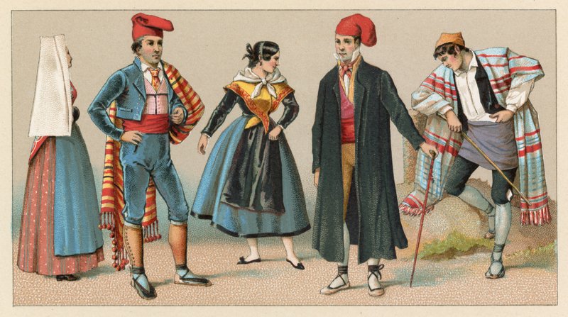 Spanien Kostym av French School