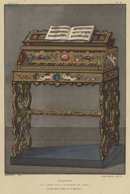 Spinet med prinsessan av Contis vapensköld av French School