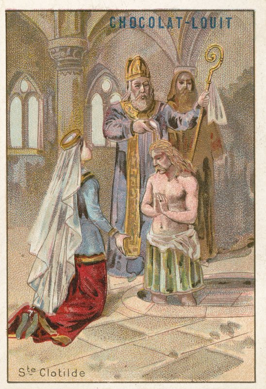 St Clotilde, andra hustru till Clovis I, Frankernas kung av French School