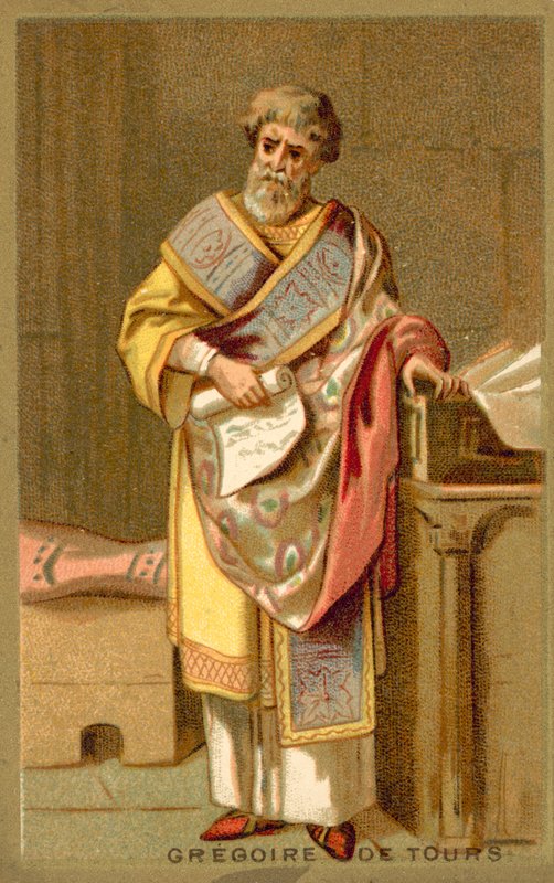 St Gregory of Tours, frankisk biskop och historiker av French School