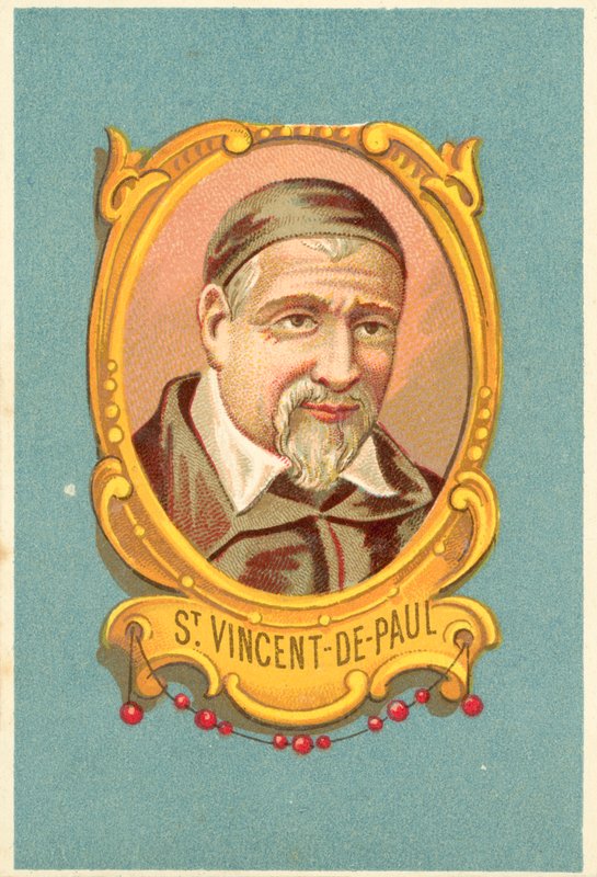 St Vincent-de-Paul (färg litho) av French School