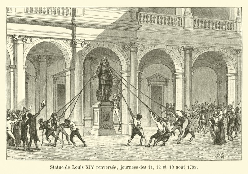 Staty av Ludvig XIV omvänd, dagarna 11, 12 och 13 augusti 1792 av French School
