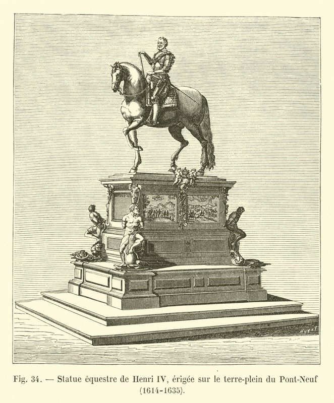 Ridstaty av Henri IV, uppförd på mitten av Pont-Neuf, 1614-1635 av French School