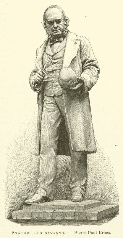Statyer av forskare, Pierre-Paul Broca (gravyr) av French School