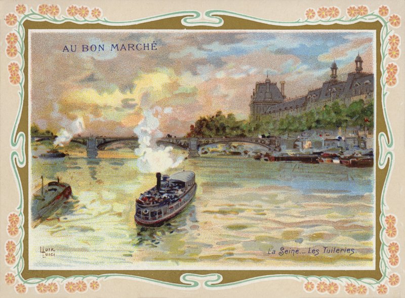 Ångbåtar på floden Seine, Paris av French School