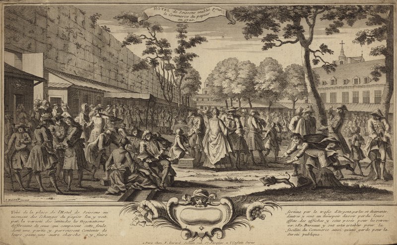 Börs i trädgårdarna på Hotel de Soissons, Paris, grundad 1720 av French School