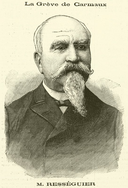 Strejk av glasarbetare i Carmaux, Frankrike (gravyr) av French School