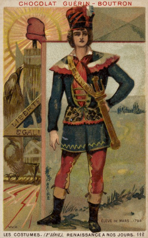 Student vid Ecole de Mars militärskola, 1794 av French School