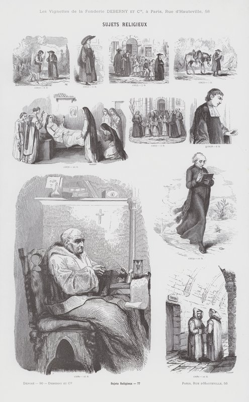 Religiösa ämnen (gravyr) av French School