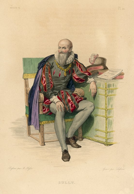 Sully (färgad gravyr) av French School